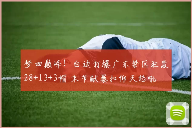 梦回巅峰！白边打爆广东禁区狂轰28+13+3帽 末节献暴扣仰天怒吼